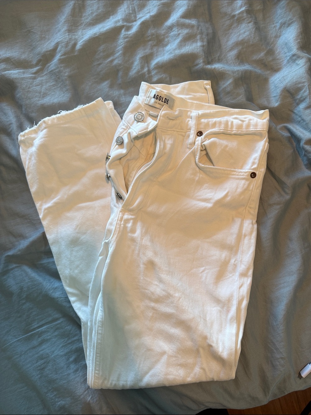 AGOLDE White Jeans - Classic Straight Fit